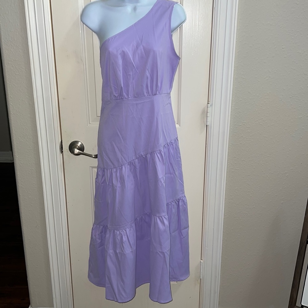 One Shoulder long Dress/ Purple